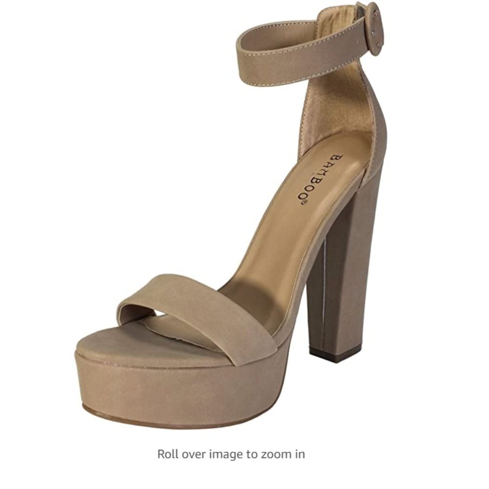 Beige Chunky Heels